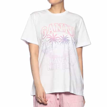 GANNIガニープリントTシャツ関税込み GANNI ガニー 半袖 Tシャツ Basic jersey Lemon Banana CHERRY