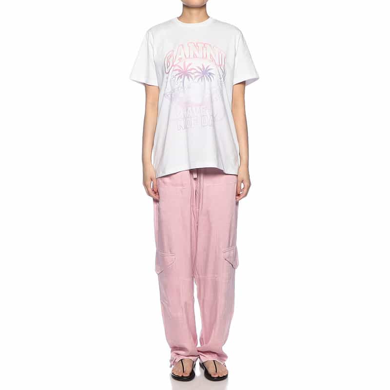 GANNI プリントTシャツ WHITE