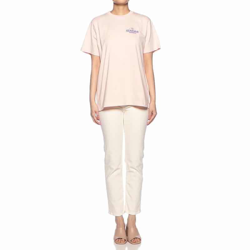 GANNI バックプリントTシャツ LIGHT PINK