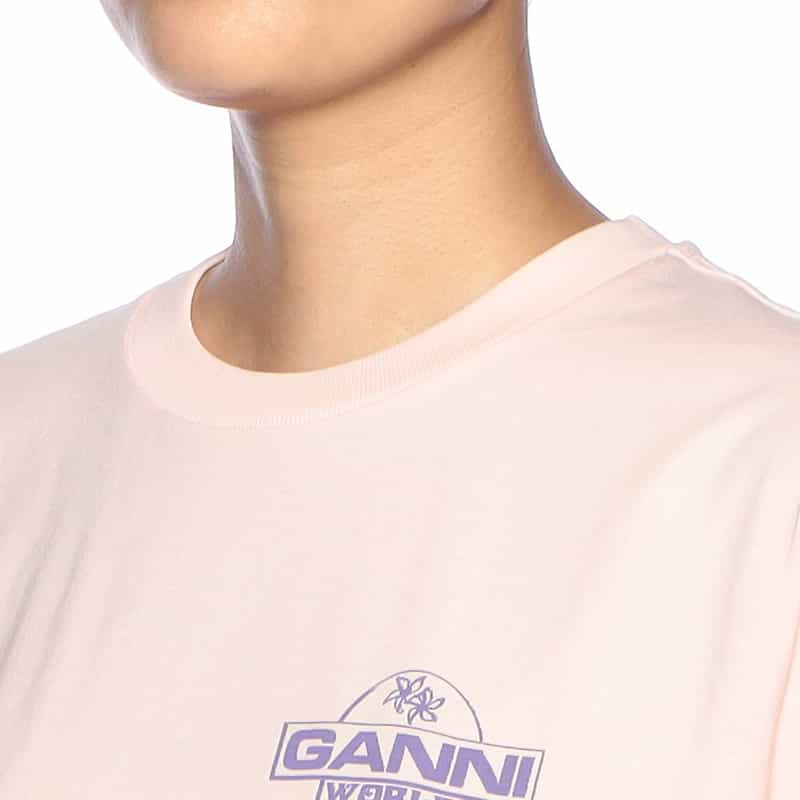 GANNI バックプリントTシャツ LIGHT PINK