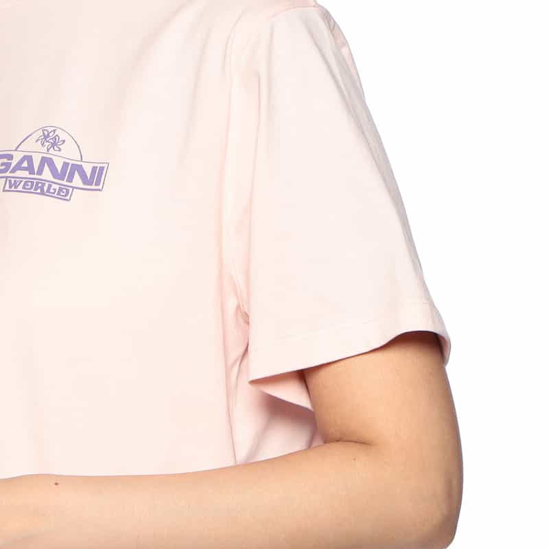 GANNI バックプリントTシャツ LIGHT PINK