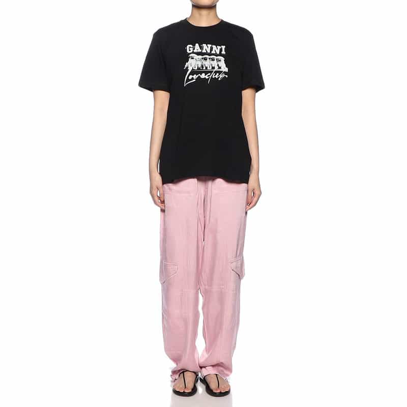 GANNI プリントTシャツ BLACK