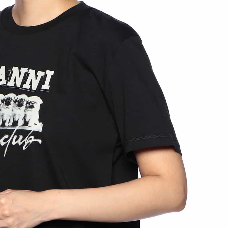 GANNI プリントTシャツ BLACK