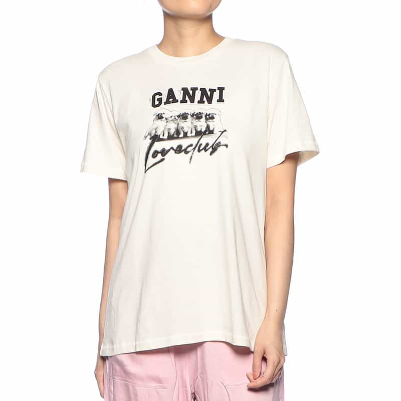 GANNI プリントTシャツ IVORY