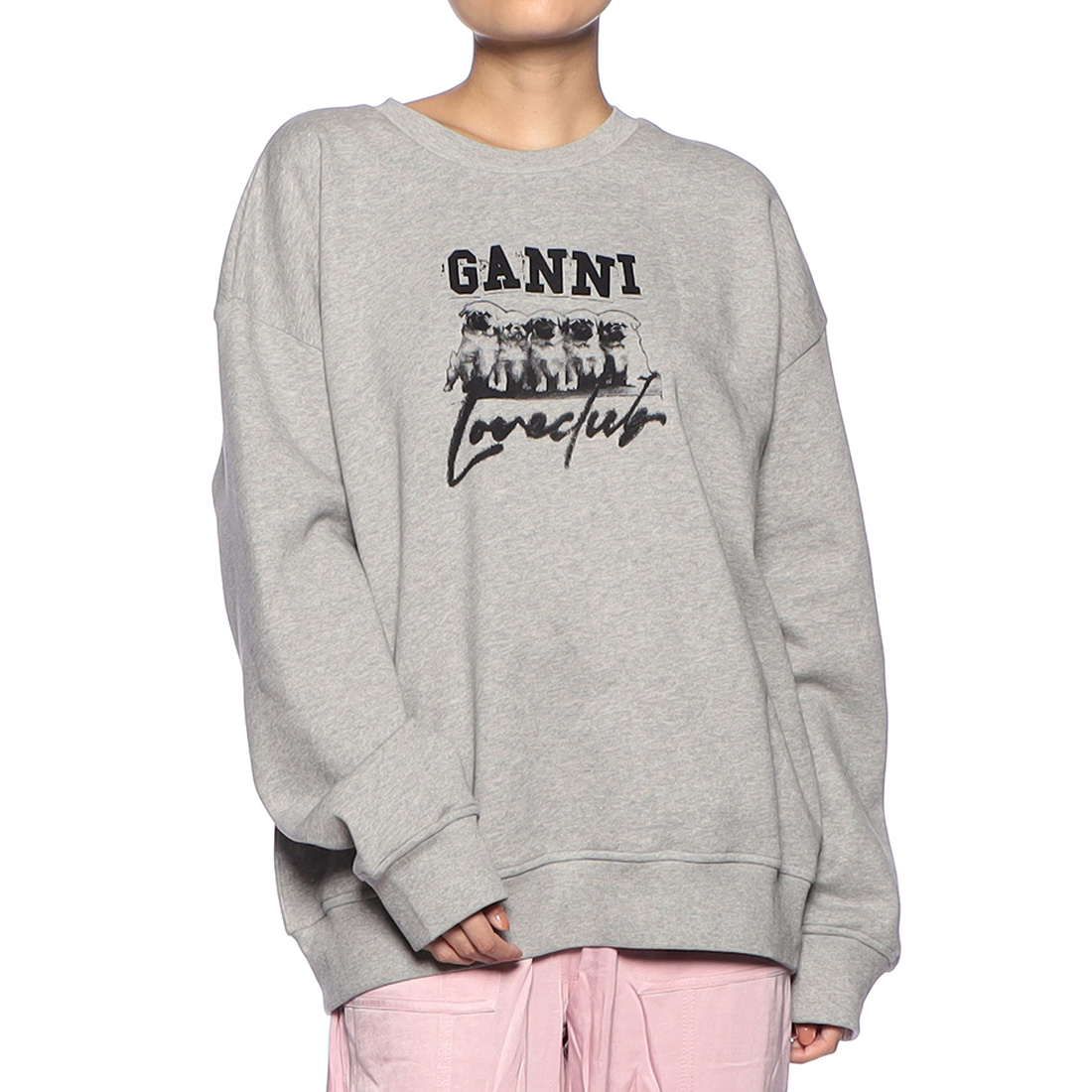GANNI<ガニー> ロゴ入りスウェットプルオーバー
