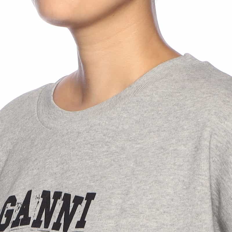 GANNI GANNI<ガニー> ロゴ入りスウェットプルオーバー GRAY