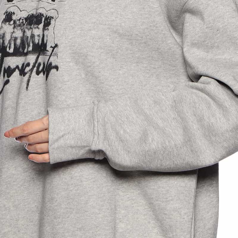 GANNI GANNI<ガニー> ロゴ入りスウェットプルオーバー GRAY