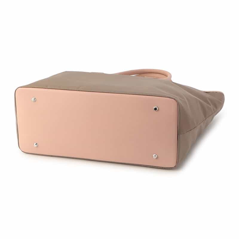 BARNEYS NEW YORK ナイロン×レザー バイカラートートバッグ BEIGE