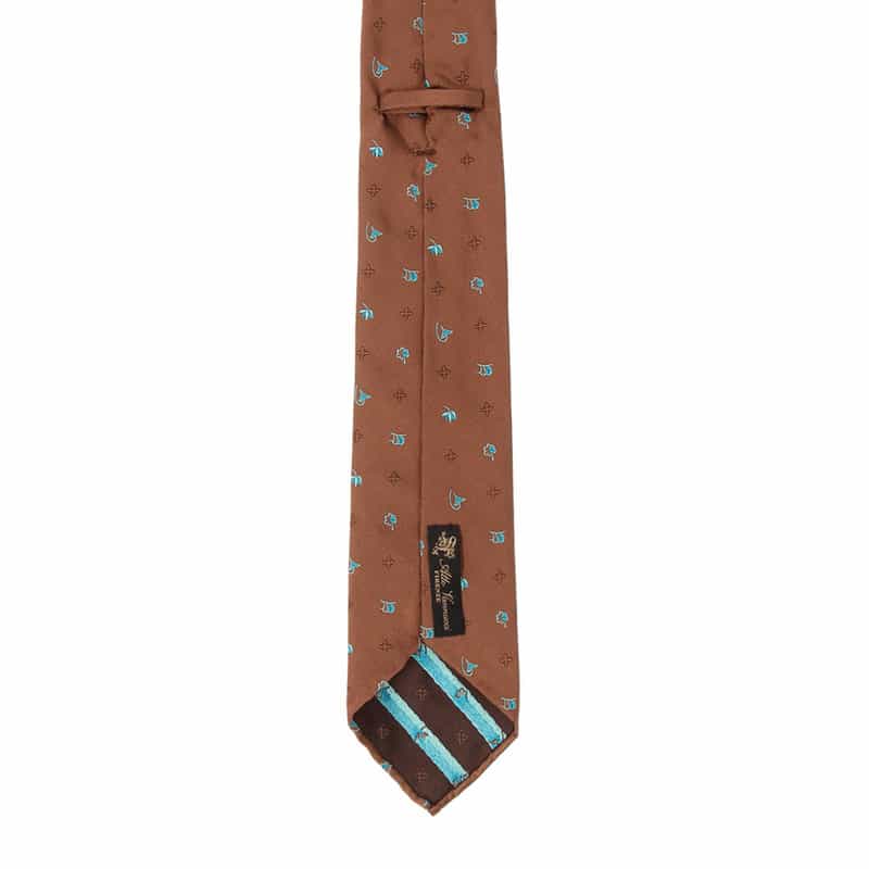 ATTO VANNUCCI FIRENZE セッテピエゲ小紋柄タイ BROWN