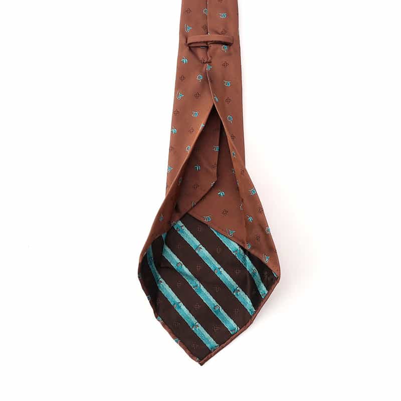 ATTO VANNUCCI FIRENZE セッテピエゲ小紋柄タイ BROWN