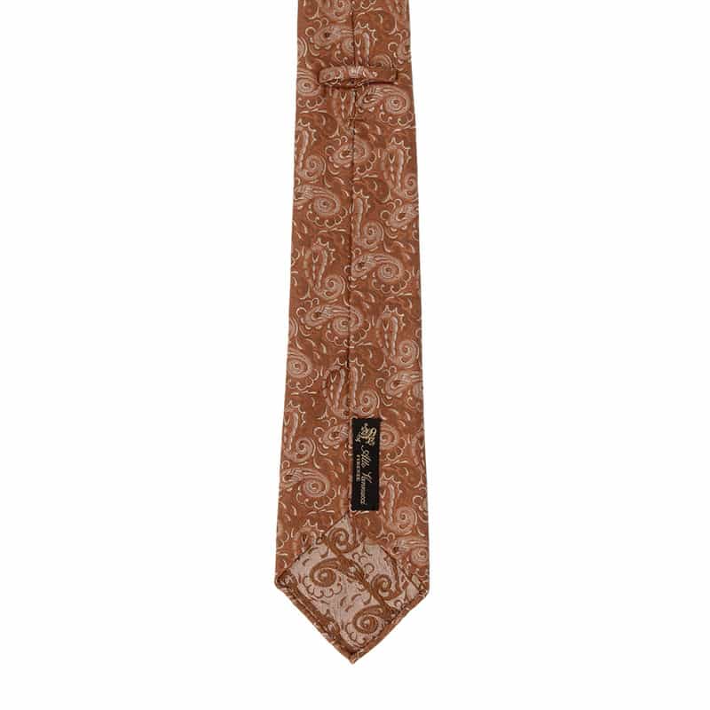 ATTO VANNUCCI FIRENZE セッテピエゲ ジャカード ペイズリー柄タイ ORANGE