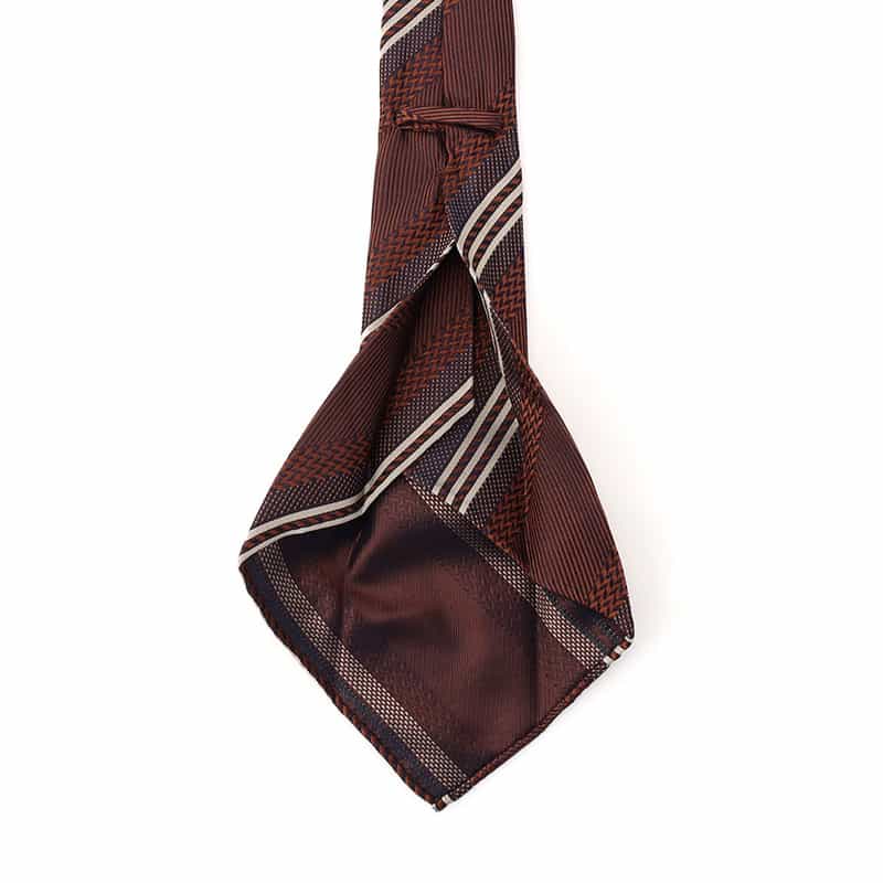 ATTO VANNUCCI FIRENZE セッテピエゲ ストライプ柄タイ BROWN