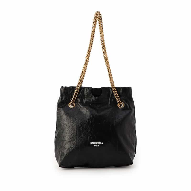 BALENCIAGA "CRUSH" チェーン トートバッグ BLACK