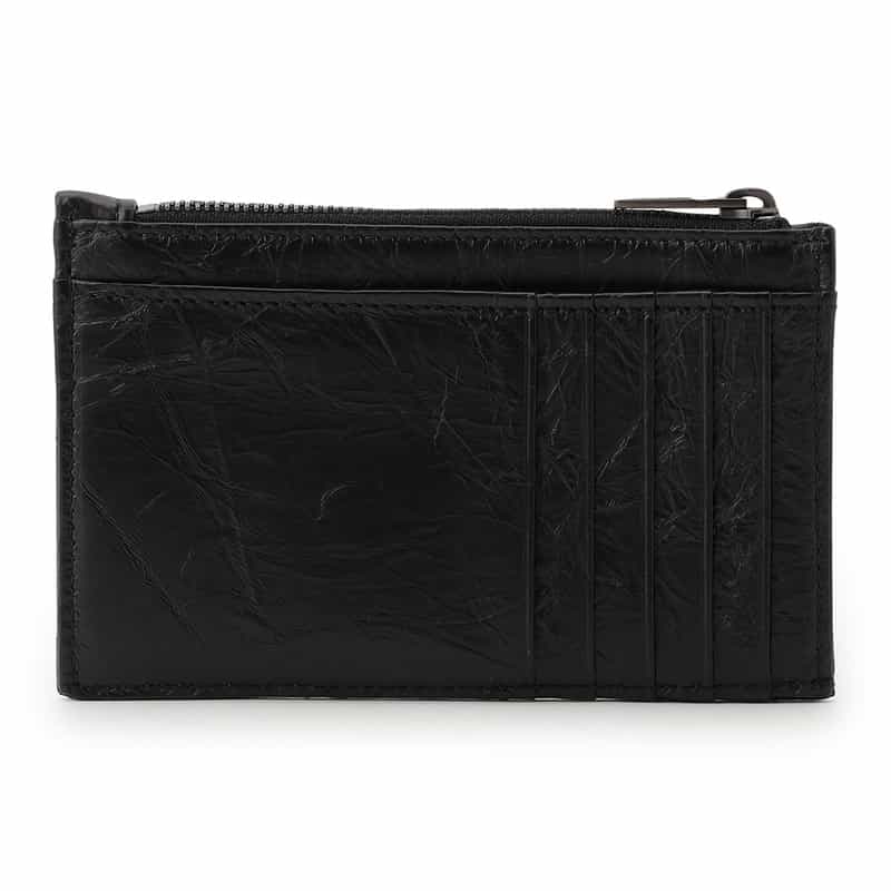 BALENCIAGA "CRUSH" キルティングレザー カードケース BLACK