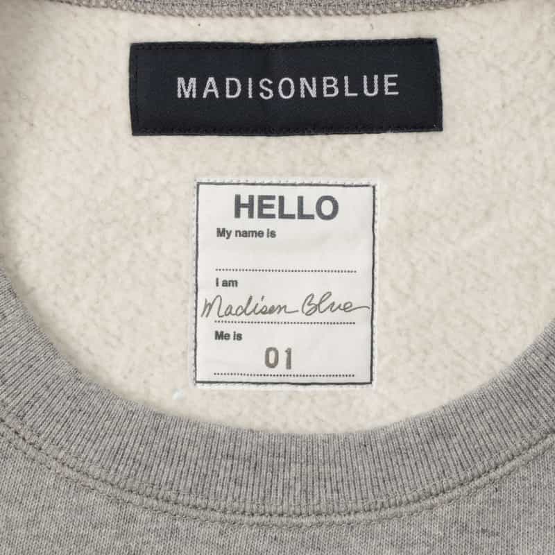 MADISONBLUE MADISONBLUE＜マディソンブルー＞クルーネック裏毛プルオーバー GRAY