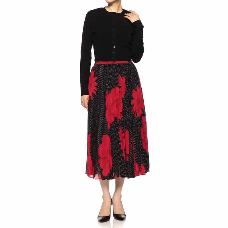 VICTORIA BECKHAM クルーネック アイレットデザイン ニットカーディガン BLACK