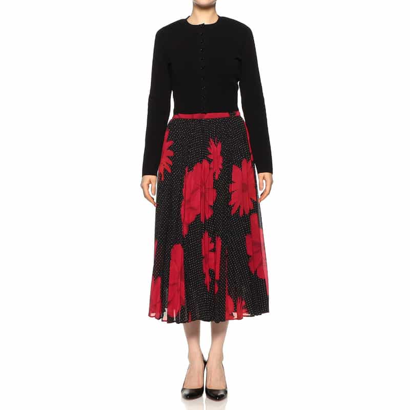VICTORIA BECKHAM クルーネック アイレットデザイン ニットカーディガン BLACK