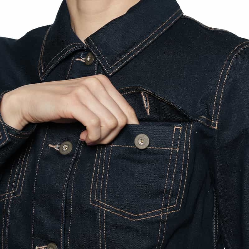 BARNEYS NEW YORK ウォッシャブル ストレッチ デニムジャケット NAVY