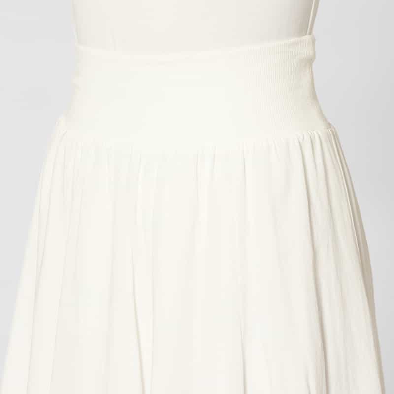 BARNEYS NEW YORK ウォッシャブル ロングフレアスカート OFF WHITE