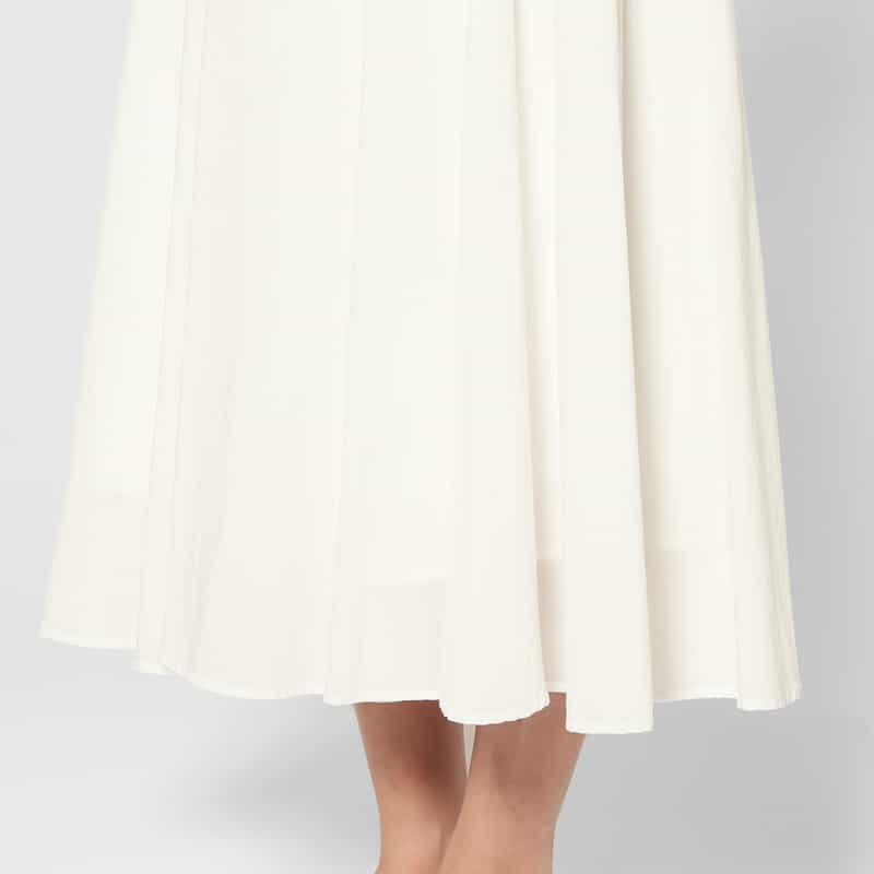 BARNEYS NEW YORK ウォッシャブル ロングフレアスカート OFF WHITE