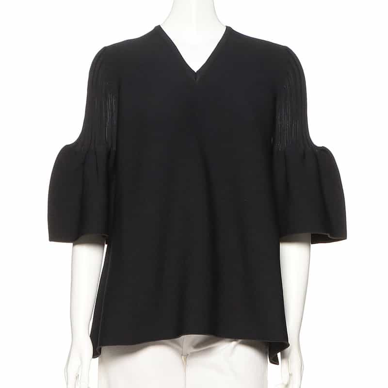 CFCL "POTTERY" ベルスリーブ ニットプルオーバー BLACK