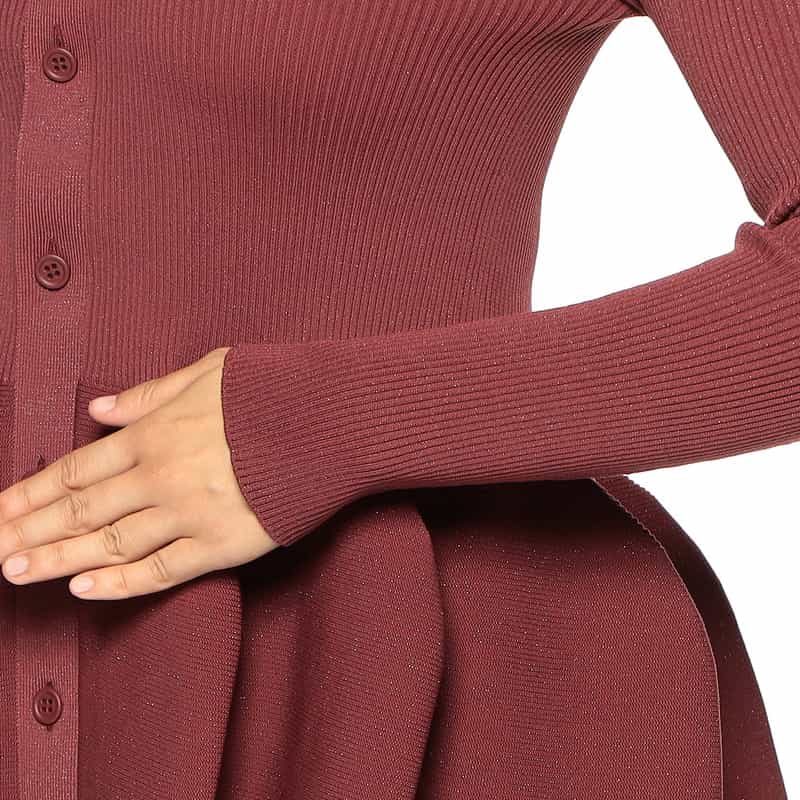 CFCL "POTTERY" 限定グリッターニットカーディガン RED