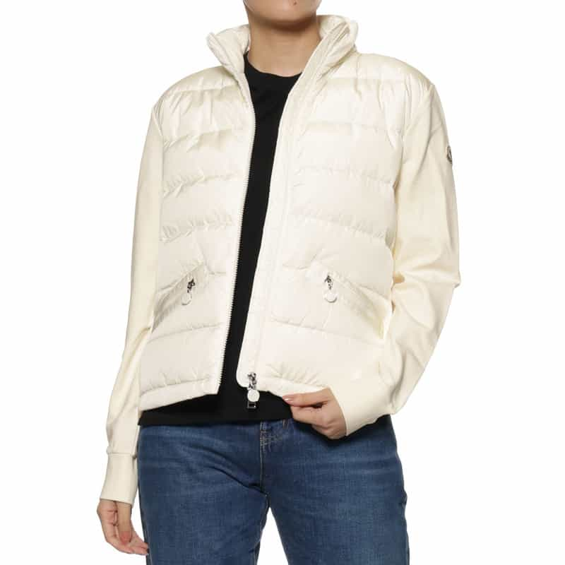 MONCLER ハイブリット ジップアップカーディガン WHITE