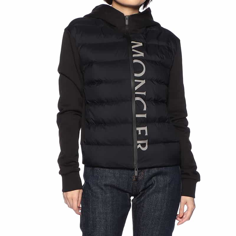 MONCLER ロゴ入りハイブリッドダウンブルゾン BLACK