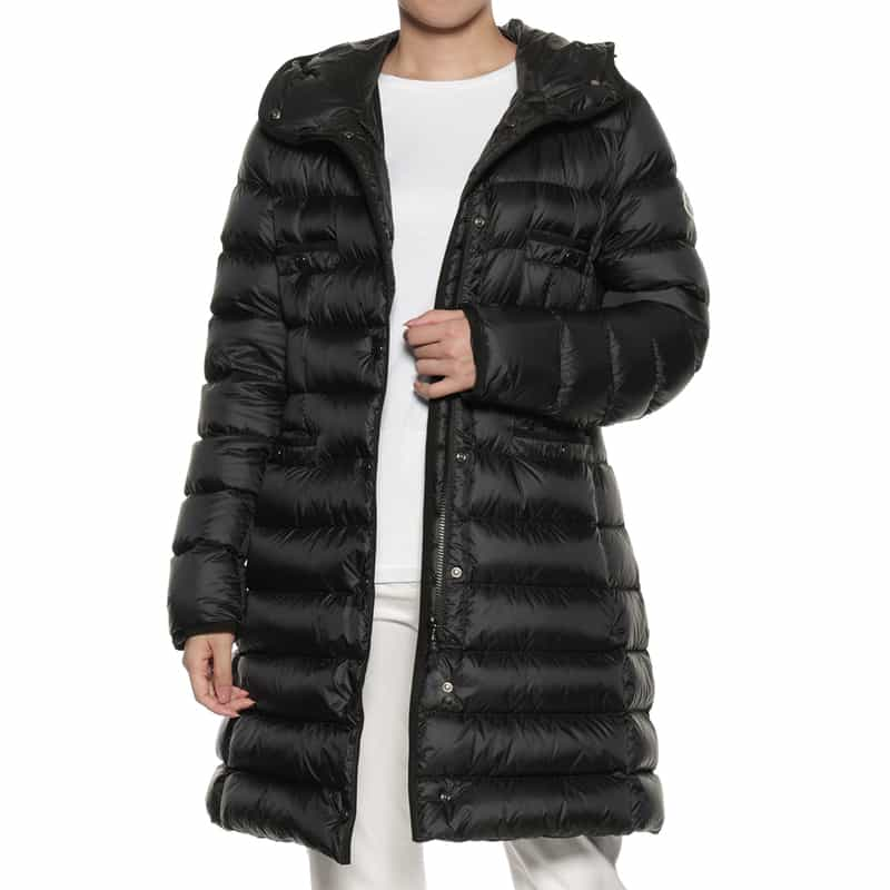 MONCLER フーデッドロングダウンコート"HIRMA" BLACK