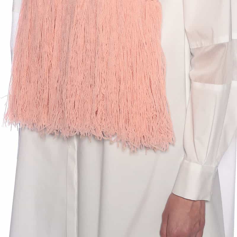 HYKE ウール フリンジニットベスト PINK