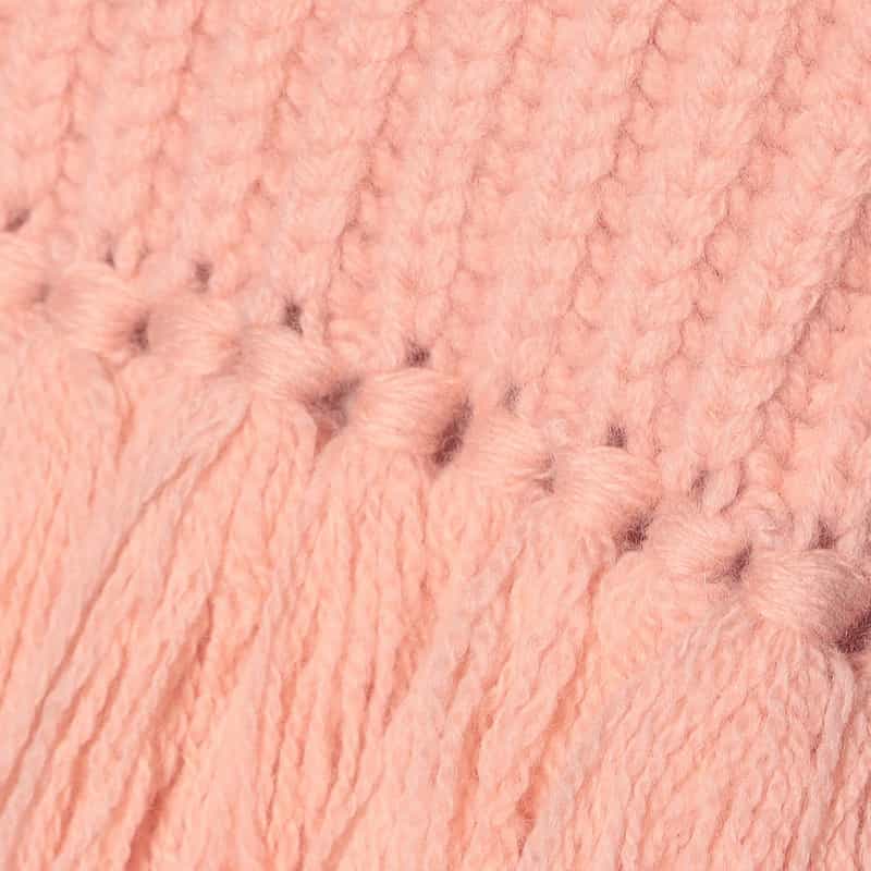 HYKE ウール フリンジニットベスト PINK