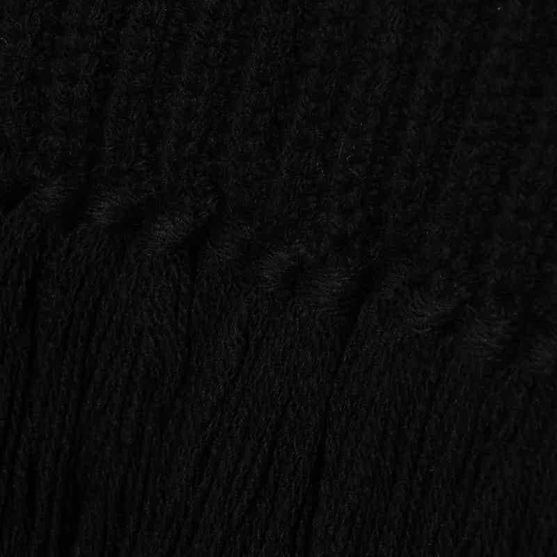 HYKE ウール フリンジニットベスト BLACK