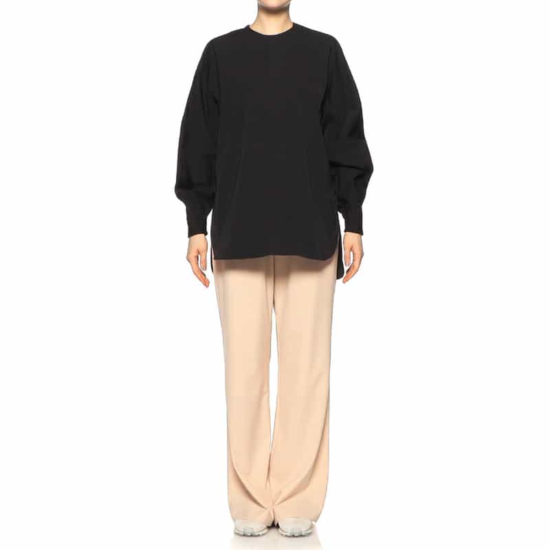 HYKE ボリュームスリーブ バックジップ ブラウス BLACK