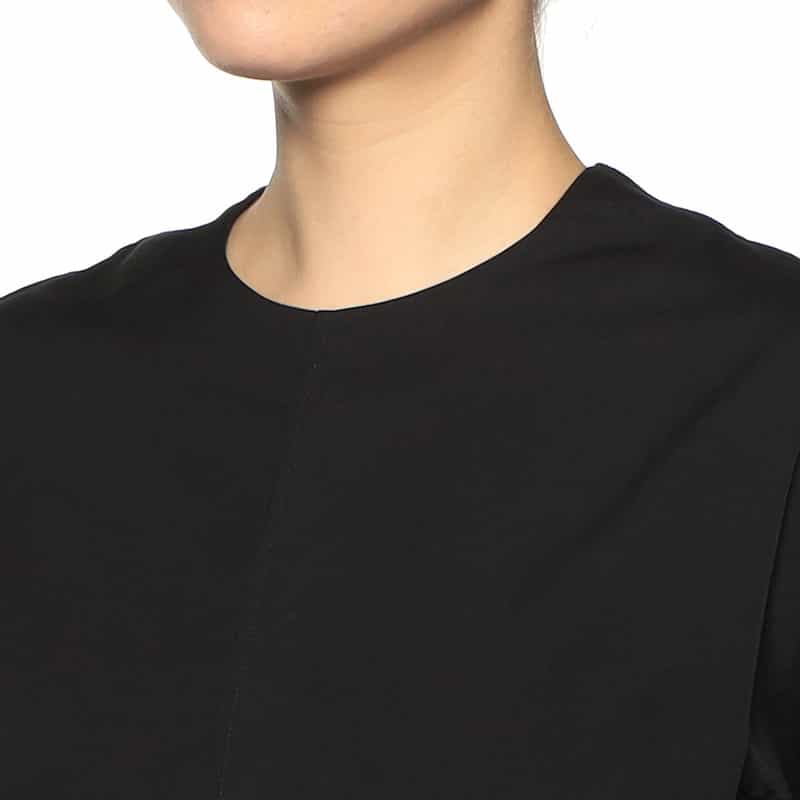 HYKE ボリュームスリーブ バックジップ ブラウス BLACK