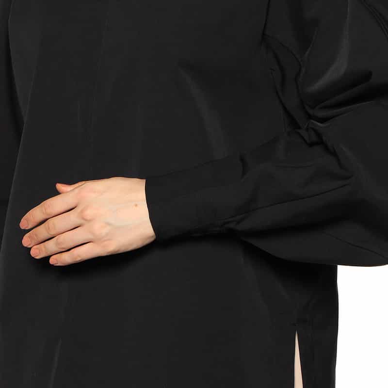 HYKE ボリュームスリーブ バックジップ ブラウス BLACK