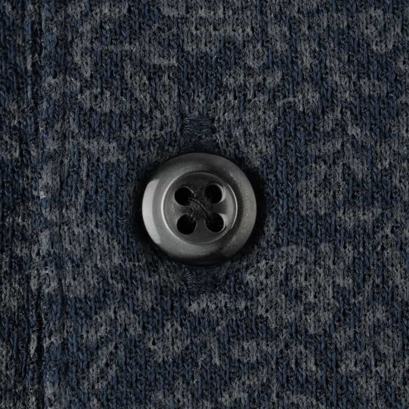 BARNEYS NEW YORK スモールフラワープリント鹿の子ポロシャツ NAVY