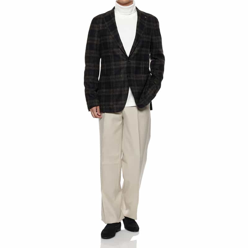 TAGLIATORE チェック柄テーラードジャケット DARK GRAY