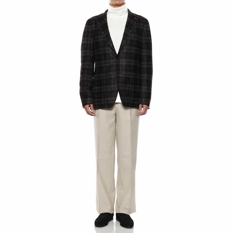 TAGLIATORE チェック柄テーラードジャケット DARK GRAY