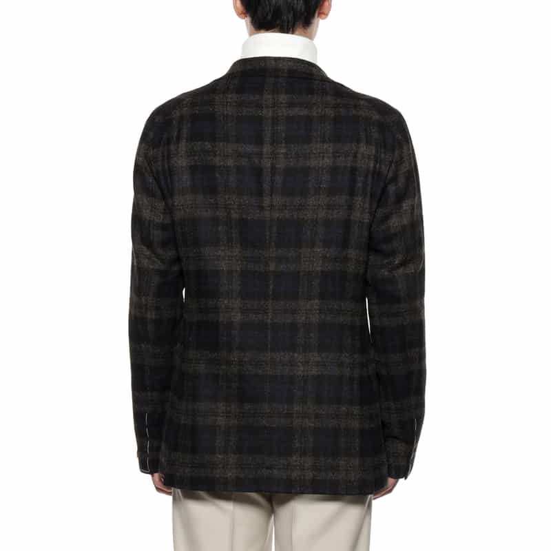 TAGLIATORE チェック柄テーラードジャケット DARK GRAY