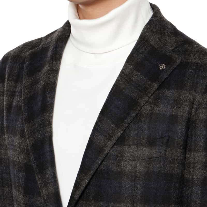 TAGLIATORE チェック柄テーラードジャケット DARK GRAY