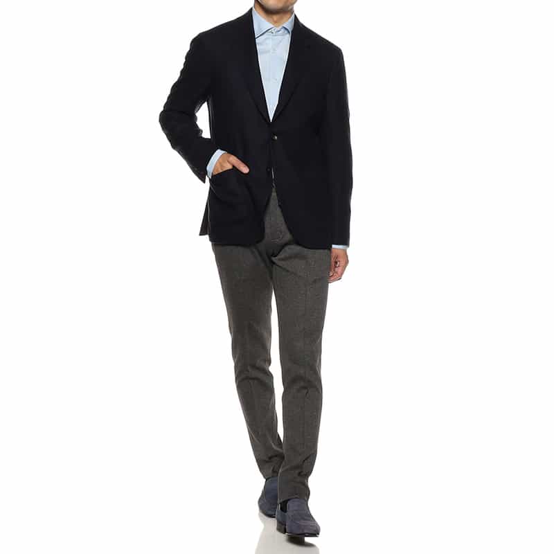 LARDINI ウールナイロンジャケット “ADVANCE" NAVY