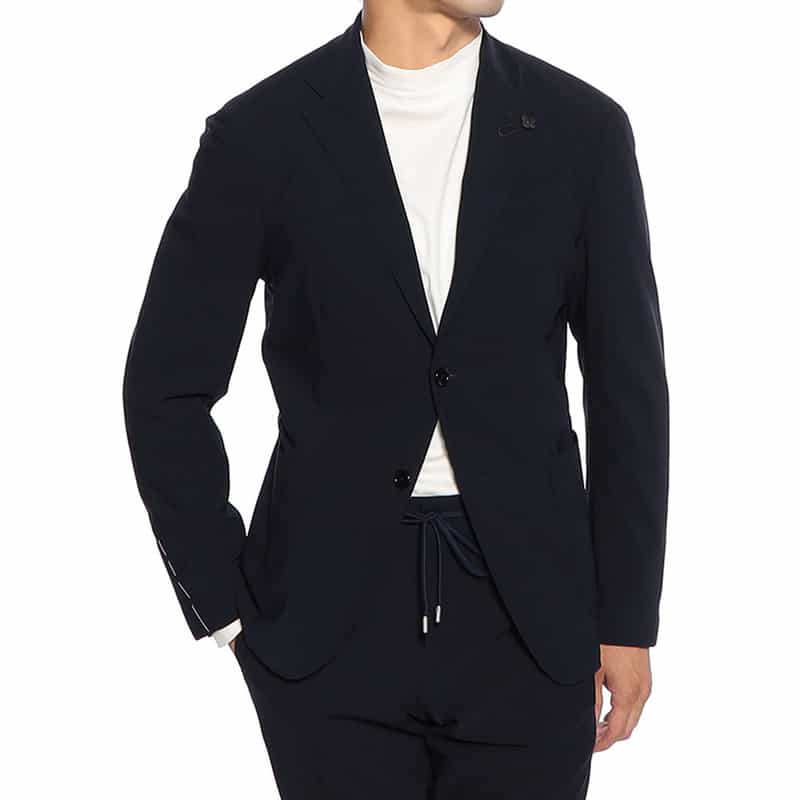 LARDINI セットアップ ナイロンジャージージャケット NAVY