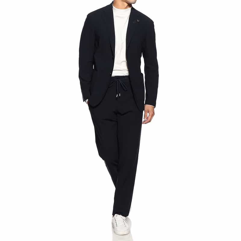 LARDINI セットアップ ナイロンジャージージャケット NAVY