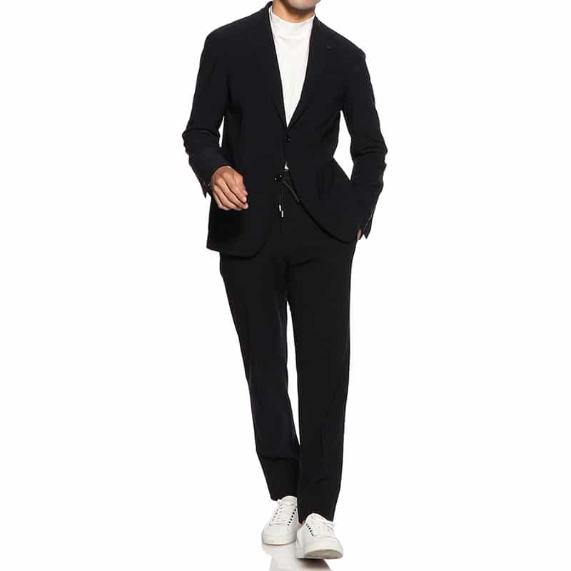 LARDINI セットアップ ナイロンジャージージャケット BLACK