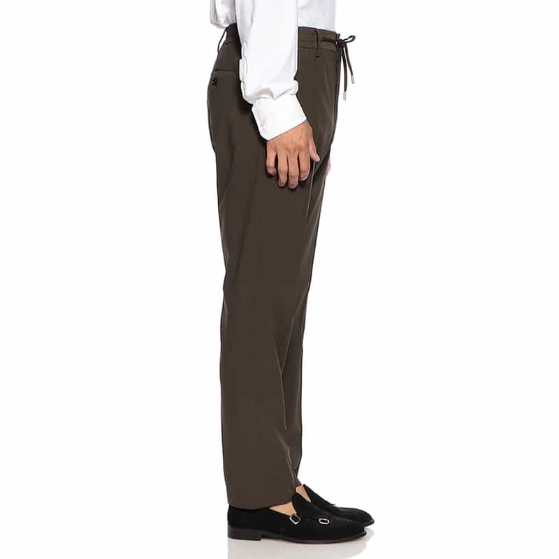 LARDINI セットアップ ドローストリングパンツ KHAKI