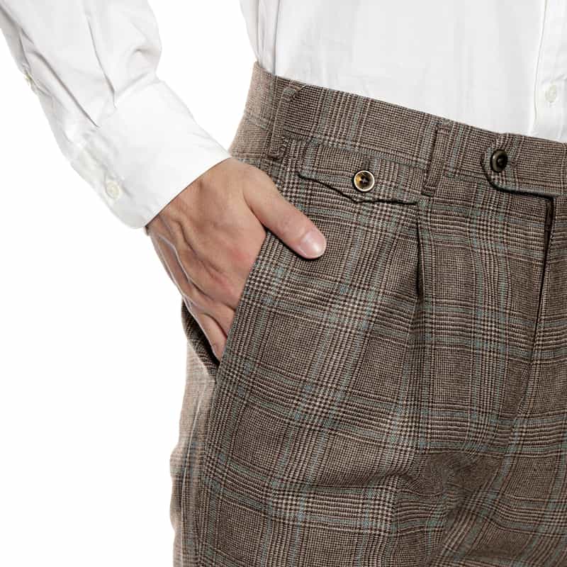 PT TORINO フランネル グレンチェック柄パンツ BROWN