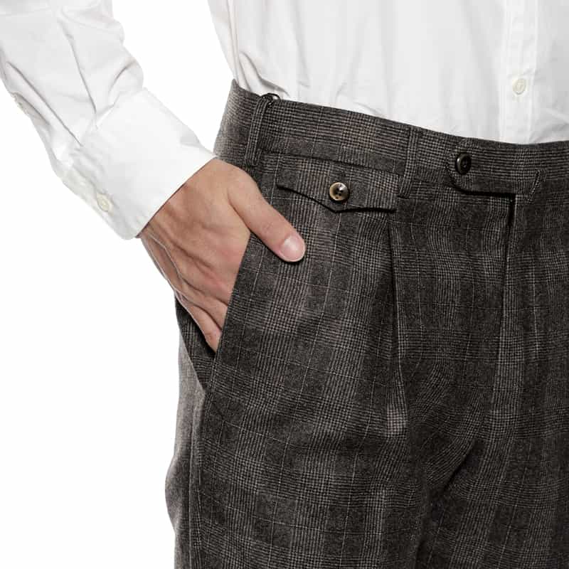 PT TORINO フランネル グレンチェック柄パンツ DARK GRAY