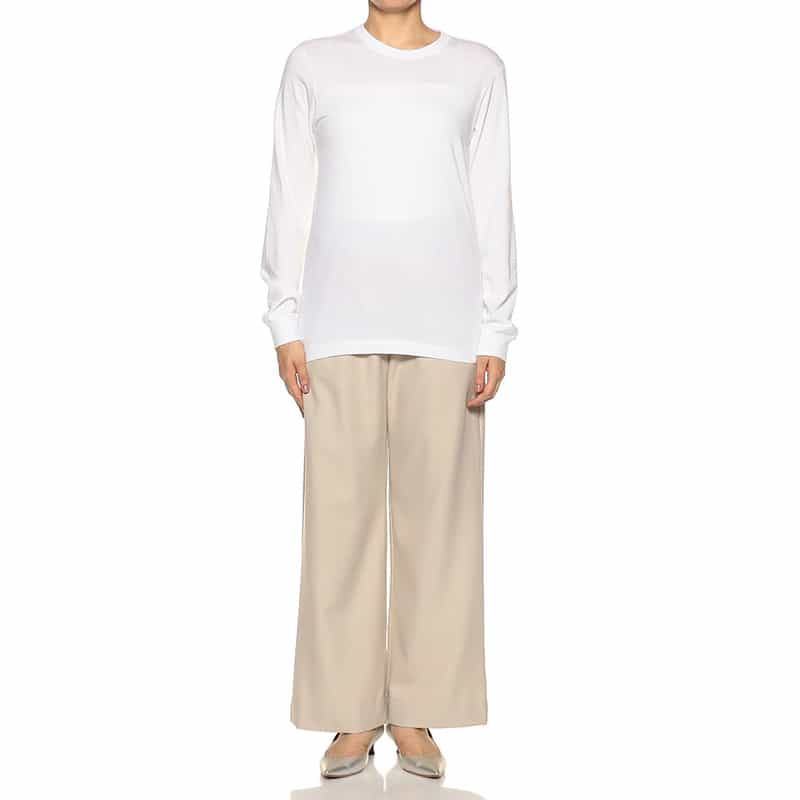 BARNEYS NEW YORK ウォッシャブル ドローストリング ワイドパンツ BEIGE