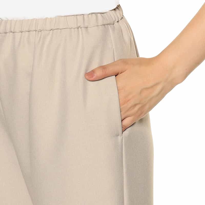 BARNEYS NEW YORK ウォッシャブル ドローストリング ワイドパンツ BEIGE