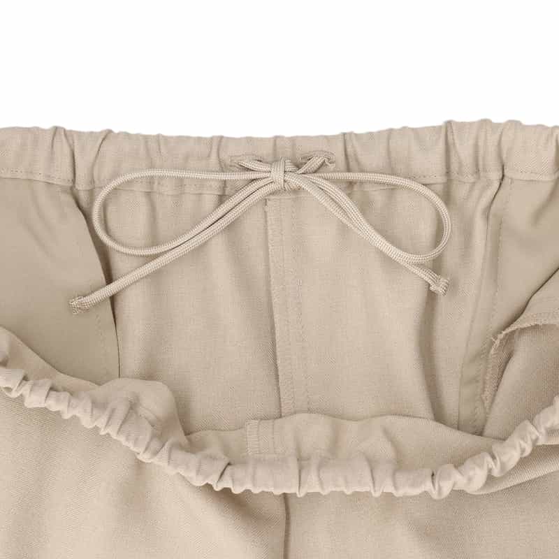 BARNEYS NEW YORK ウォッシャブル ドローストリング ワイドパンツ BEIGE